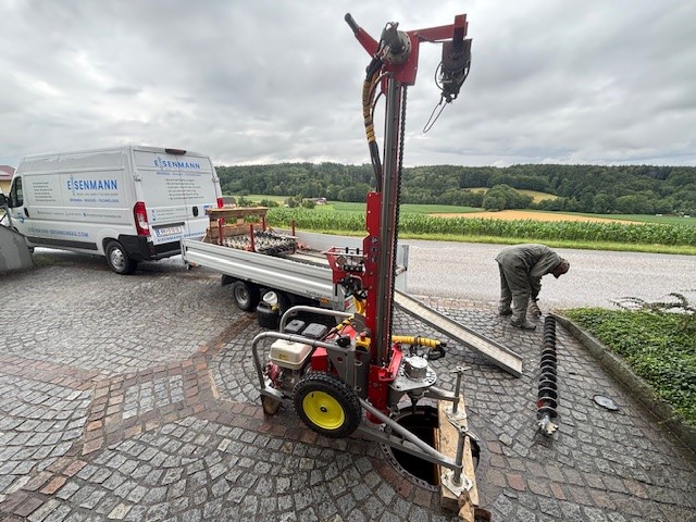 Sickerbohrung durch 15 Meter Lehmschicht